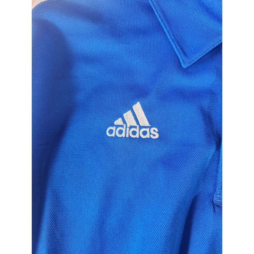 Adidas Kansas Jayhawks Polo Shirt ClimaCool Polyester Mens XL Blue White Red - Picture 5 of 9